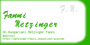 fanni metzinger business card